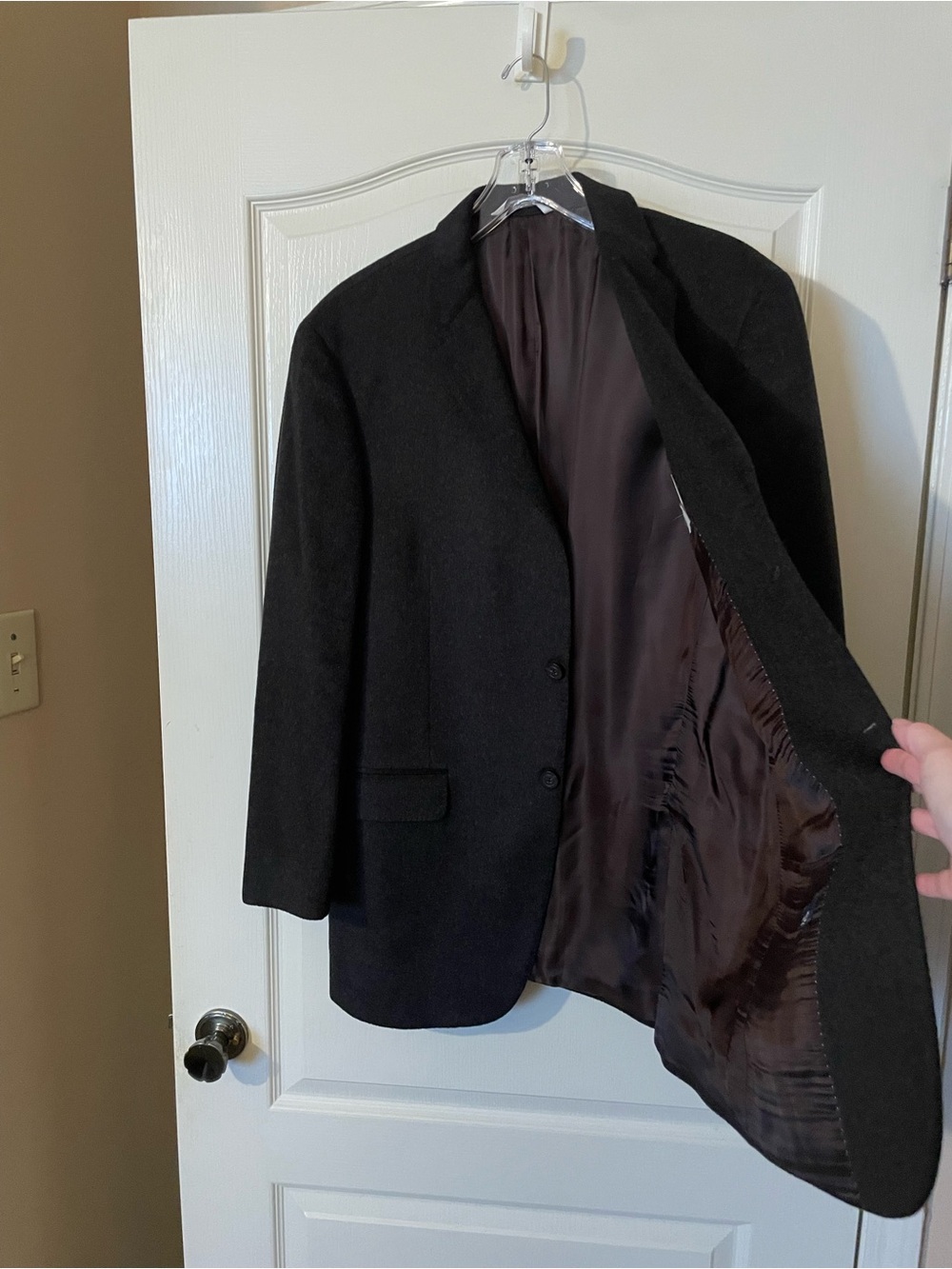SAMUELSOHN Mens 42R Cashmere Mink Blazer Charcoal Gray Made in Canada 2 Button - Picture 3 of 12